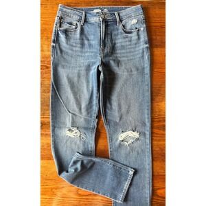 Old Navy HR Slim Straight Denim Distressed Jeans 8 Tall